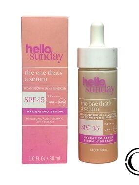 Hello Sunday The One That's a Serum SPF 45 Hydrating & Brightening Vitamin C NIB